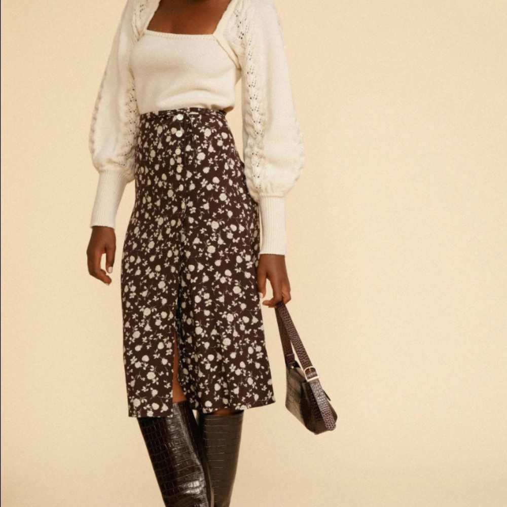 ⚡️SOLD⚡️Rouje Gloria Skirt in Memeroses Marron (Brown)